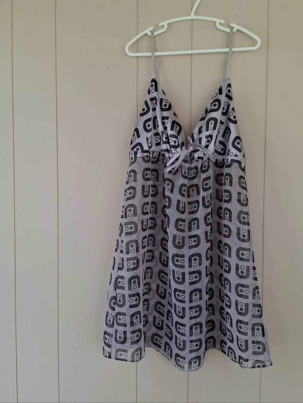 La Senza Vintage Y2K Sheer Babydoll Chemise Size Small Purple And Black Print - Picture 1 of 7